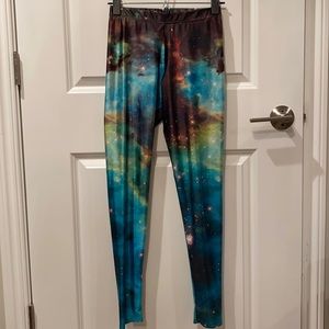 Blackmilk Galaxy Green Leggings